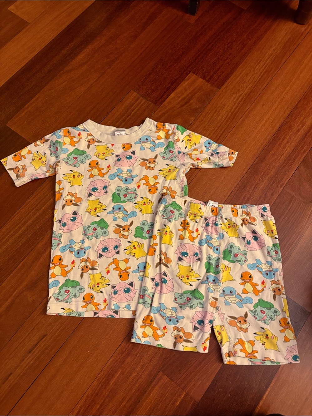Kids Short Sleeve Pajama Set with Pokemon Print